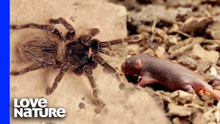 Goliath Bird Eater Tarantula vs Baby Mouse [upl. by Leruj]