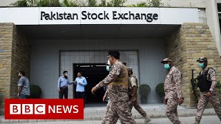 Pakistan attack Deadly raid on stock exchange in Karachi  BBC News [upl. by Soulier]