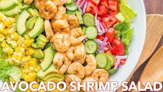 Tasty Avocado Shrimp Salad Recipe  Simple Cilantro Lemon Dressing [upl. by Mirabel538]