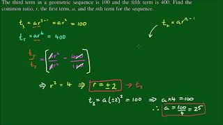 Geometric Sequences Find the first term and common ratio [upl. by Llerrod]