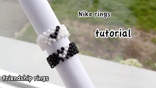 DIY Nike rings made of beads Couple rings Friendship rings [upl. by Atworth]