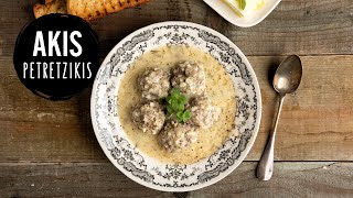 Greek Meatball Soup – Yuvarlakia  Akis Petretzikis [upl. by Annazus186]