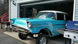 1957 Chevy Gasser Walk Around and Test Drive [upl. by Enyala]