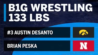 133 LBS 3 Austin DeSanto Iowa vs Brian Peska Nebraska [upl. by Zosi]