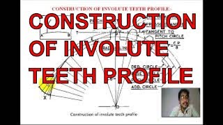 CONSTRUCTION OF INVOLUTE TEETH PROFILE  Involute profile of gear drawing [upl. by Allbee]