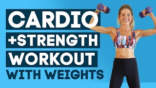 15Minute Fat Blasting Cardio and Strength Circuit Workout with Dumbbells [upl. by Naid175]