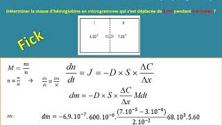 Biophysique  Loi de Fick [upl. by Nileuqcaj]