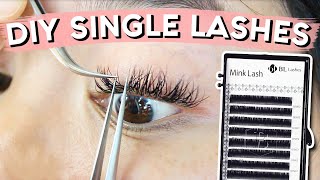 DIY Lash Extensions  SINGLE LASHES [upl. by Bidle]