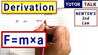 Derivation of Fma  Newtons Second Law of Motion  How to derive formula f ma  Class 9 [upl. by Aksoyn]