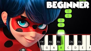 Miraculous Ladybug Theme  BEGINNER PIANO TUTORIAL  SHEET MUSIC by Betacustic [upl. by Florella]