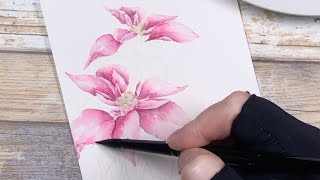 Precious Poinsettia in watercolor [upl. by Auqinal]