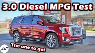 2021 GMC Yukon Denali Duramax Diesel – MPG Test  Realworld Highway Range [upl. by Nohsad]