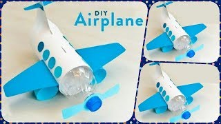 DIY WATER BOTTLE CRAFT  HOW TO MAKE COOL AIRPLANE FROM WASTE PLASTIC BOTTLE [upl. by Loma]