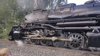 4014 Big Boy Train starting  steam locomotive [upl. by Darn593]