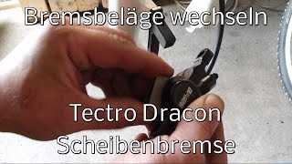 Bremsbeläge wechseln Tectro Dracon Scheibenbremse replace brake pads [upl. by Aihsotan]