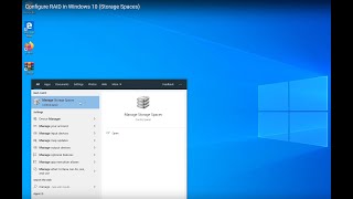 Configure RAID in Windows 10 Storage Spaces [upl. by Dias]