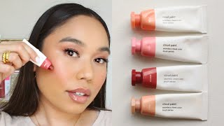 How To Apply Glossier Cloud Paints  Swatches l Sasha Colina [upl. by Alvita]