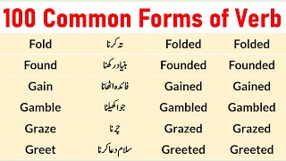 100 Forms of Verbs with Urdu Meaning  1000 Verb Forms in Urdu  Basic English to Urdu Vocabulary [upl. by Nura184]