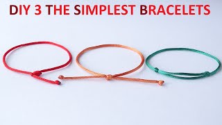 DIY 3 The SIMPLEST Single Strand Friendship Bracelets You Can Make [upl. by Anierdna]