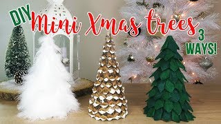 DIY Christmas Tree Decor  How to Make 3 Mini Tabletop Trees Affordable [upl. by Attiuqihc]