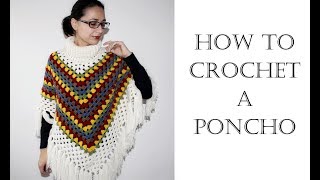 How To Crochet Easy Poncho [upl. by Eniruam819]