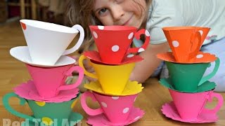 Paper Crafts DIY  Paper Teacups Tutorial [upl. by Tarabar]