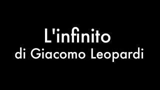 Linfinito di Giacomo Leopardi recitata con testo [upl. by Godewyn]