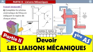 Correction dun Devoir sur les Liaisons Mécaniques1AS202122 [upl. by Ilene]