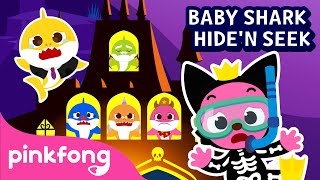 Halloween Hiden Seek with Baby Shark Family  Halloween Songs  Pinkfong Songs for Children [upl. by Franek11]