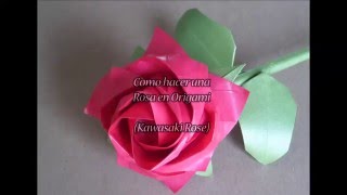 Origami Rosa Kawasaki Bien Explicado [upl. by Norita]