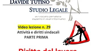 Diritto del lavoro  Video Lezione n 29 Attività e diritti sindacali 1 [upl. by Hands]