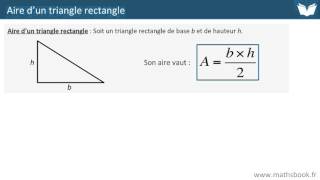 Aire dun triangle rectangle  Cours de maths [upl. by Ecirtnuahs]