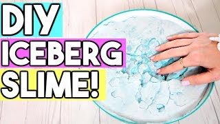 How To Make ICEBERG SLIME DIY Easy Giant Fluffy Slime [upl. by Aidam]