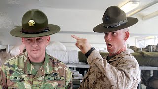 Marine Corps Drill Instructors VS Army Drill Sgts Marine Reacts [upl. by Retloc]