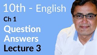 10th Class English Lesson 1 Lec 3 Question Answer  Unit 1  Matric Class English [upl. by Ariday79]