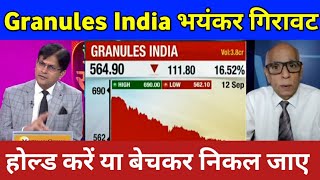 Granules india Share Crash Hold Or Sell  Granules india Share News  Granules india Stock Analysis [upl. by Nnaeilsel]