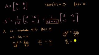 Matrices invertibles y no invertibles  Khan Academy en Español [upl. by Mundy]