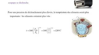 Exercice Principe de la cocotte–minute Thermodynamique [upl. by Irim]