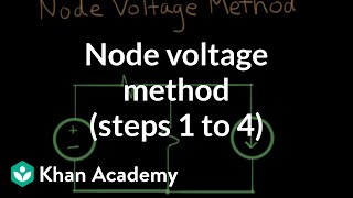 Node voltage method steps 1 to 4  Circuit analysis  Electrical engineering  Khan Academy [upl. by Madelena]