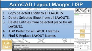 AutoCAD LISP Layouts Manager Download from Description [upl. by Akimit]