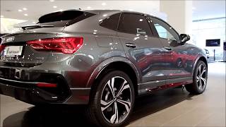 So Beautiful  NEW 2020 Audi Q3 Sportback Daytona grey with black optic walkaround [upl. by Okoy]