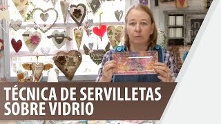 Técnica de servilleta sobre vidrio  De Todo En Casa [upl. by Aihsele]