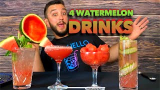 4 EASY Watermelon Cocktail Recipes  How to make a Watermelon Cocktails  ALCOHELLO [upl. by Asyar206]