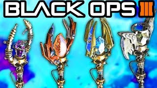 BO3 ORIGINS ALL STAFFS amp UPGRADES GUIDE ICE FIRE WIND amp LIGHTNING UPGRADES Zombies Chronicles [upl. by Khajeh294]