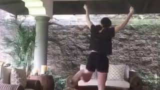 Girl singing waka waka gets stuck in glass table Tik tok video [upl. by Nirtak]