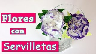 Como hacer flores de papel con servilletas  Manualidades Para Todos [upl. by Suravat758]