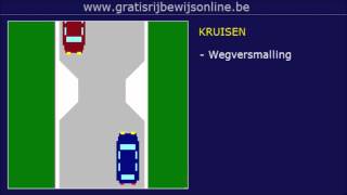 GRATIS RIJBEWIJS ONLINE 15 Rijbewijs B  RECHTS KRUISEN  EENRICHTINGSWEG [upl. by Neda]