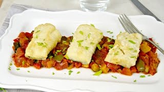 Bacalao con pisto Receta tradicional ¡Fácil y deliciosa [upl. by Dulci]