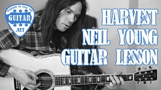 Harvest  Neil Young Guitar Lesson Tutorial [upl. by Htinnek309]