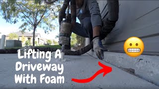 How To Lift A Sinking Concrete Driveway With Foam [upl. by Aimekahs]